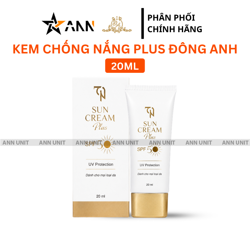 Hình ảnh bao bì và tuýp kem chống nắng 20 ml