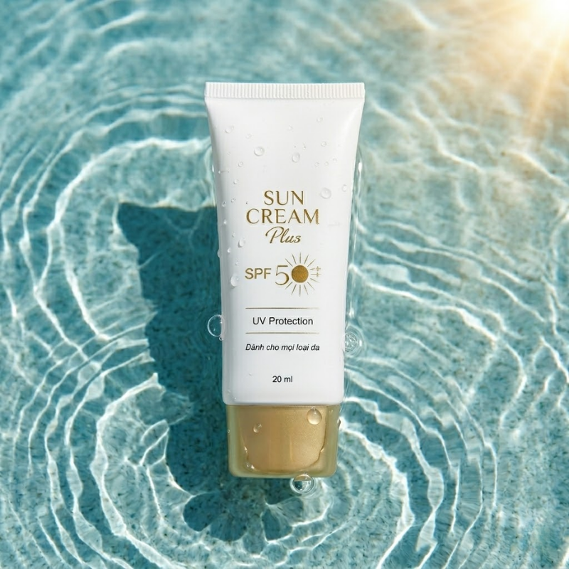 Thiết kế tuýp nhỏ gọn, ghi SPF 50 và UV Protection
