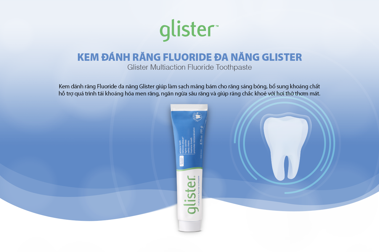 Kem đánh răng Amway Glister Multi-Action Fluoride 200g