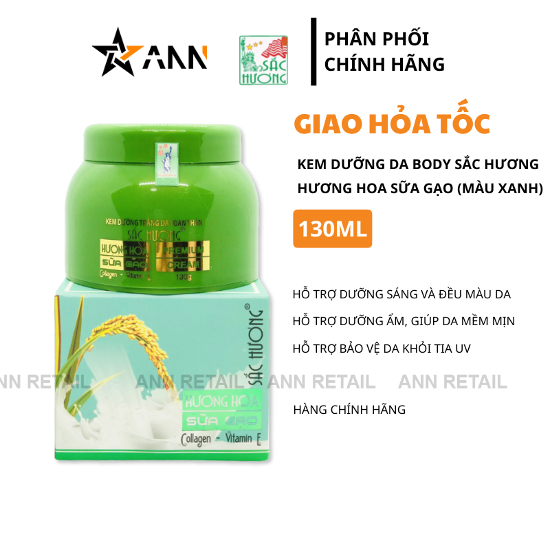Hình ảnh sản phẩm hũ và hộp màu xanh 130ml