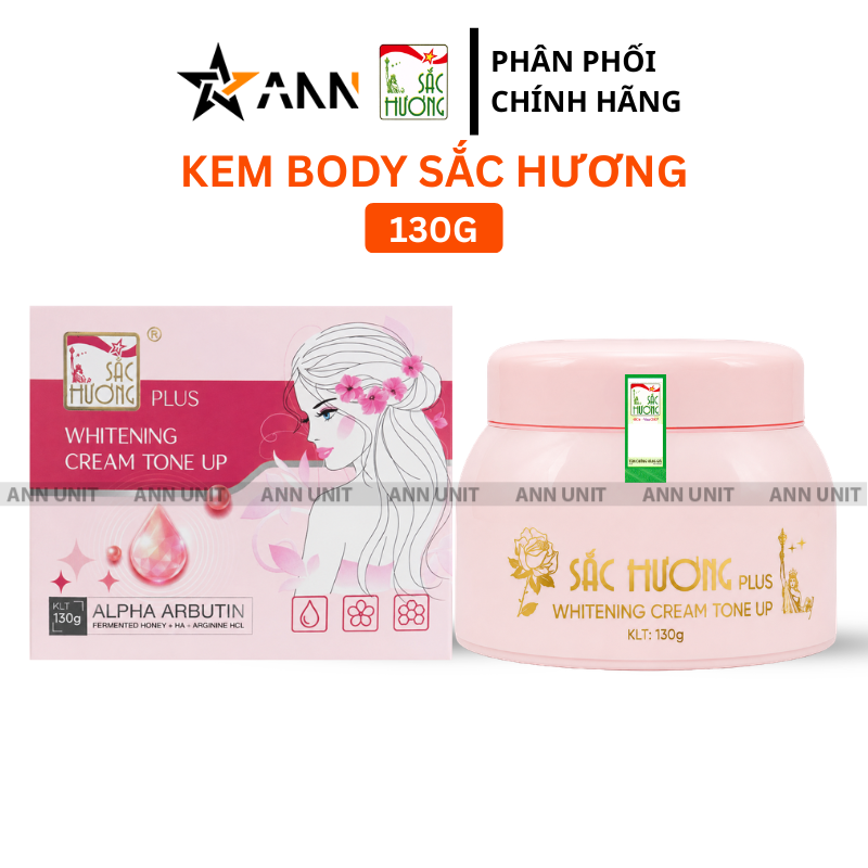 Hình sản phẩm hũ và hộp màu hồng của dòng Sắc Hương Plus