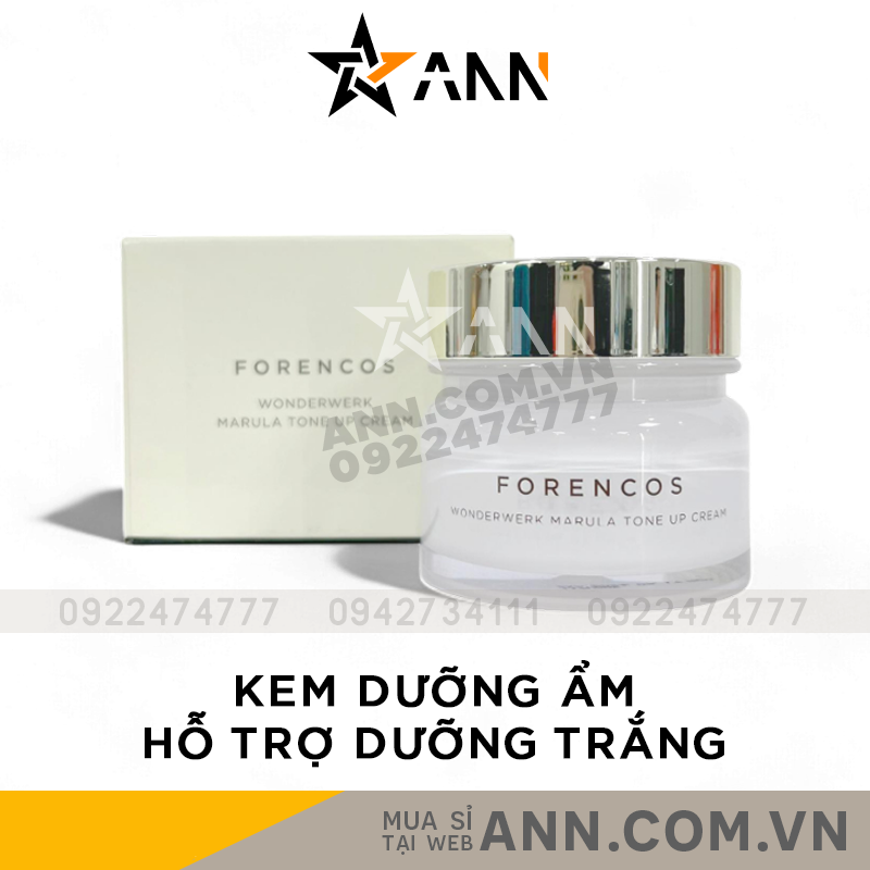 Bao bì trắng tối giản của kem dưỡng nâng tone Forencos bản màu trắng