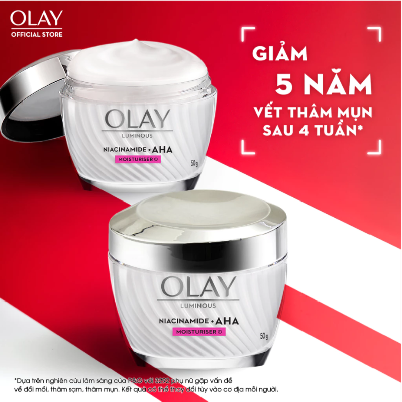Hình ảnh nhấn mạnh hướng chăm sóc da sáng hơn và hỗ trợ mờ cảm giác thâm mụn