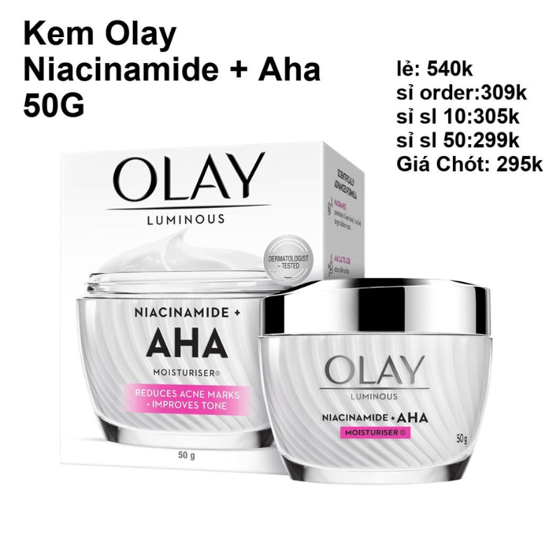Hũ kem và hộp giấy với tên dòng sản phẩm, quy cách 50g