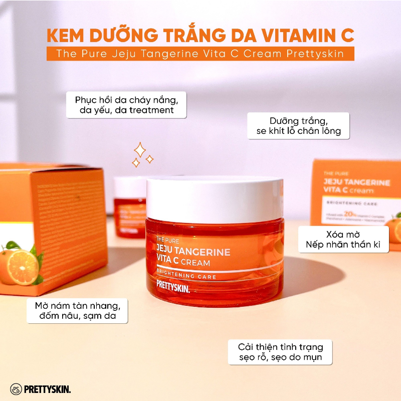Kem Dưỡng Prettyskin The Pure Jeju Tangerine Vita C Cream 52ml