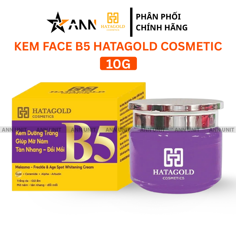 Hũ tím nắp bạc đặt cạnh hộp vàng có chữ B5 lớn.