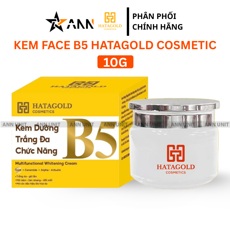 Hộp vàng và hũ trắng nắp bạc với dòng 10G nổi bật