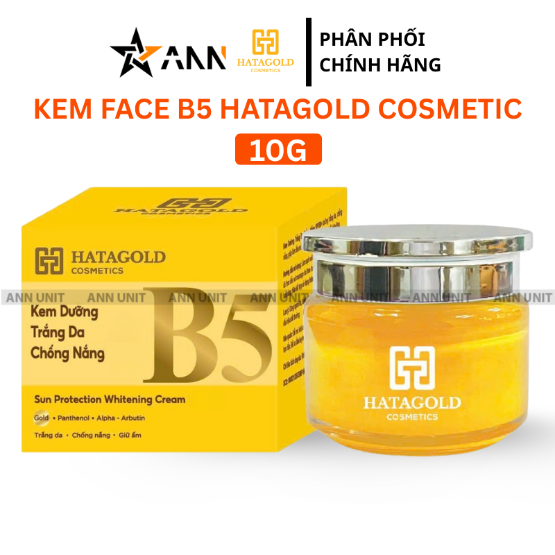Hộp và hũ kem màu vàng dung tích 10g