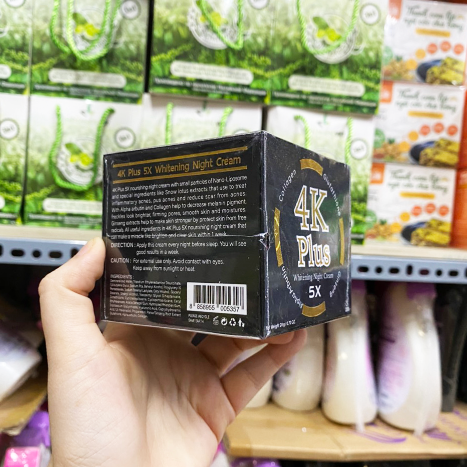 Kem Dưỡng Da Ban Đêm 4K Plus 5X Màu Đen 20g