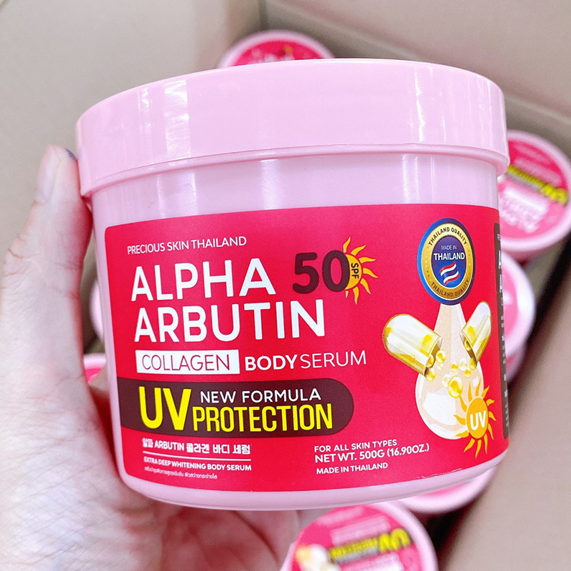 Kem Dưỡng Thể Chống Nắng Alpha 50 Arbutin Collagen Body Serum SPF50 PA+++ 500g