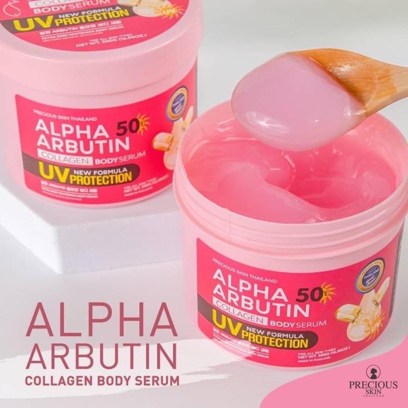Kem Dưỡng Thể Chống Nắng Alpha 50 Arbutin Collagen Body Serum SPF50 PA+++ 500g