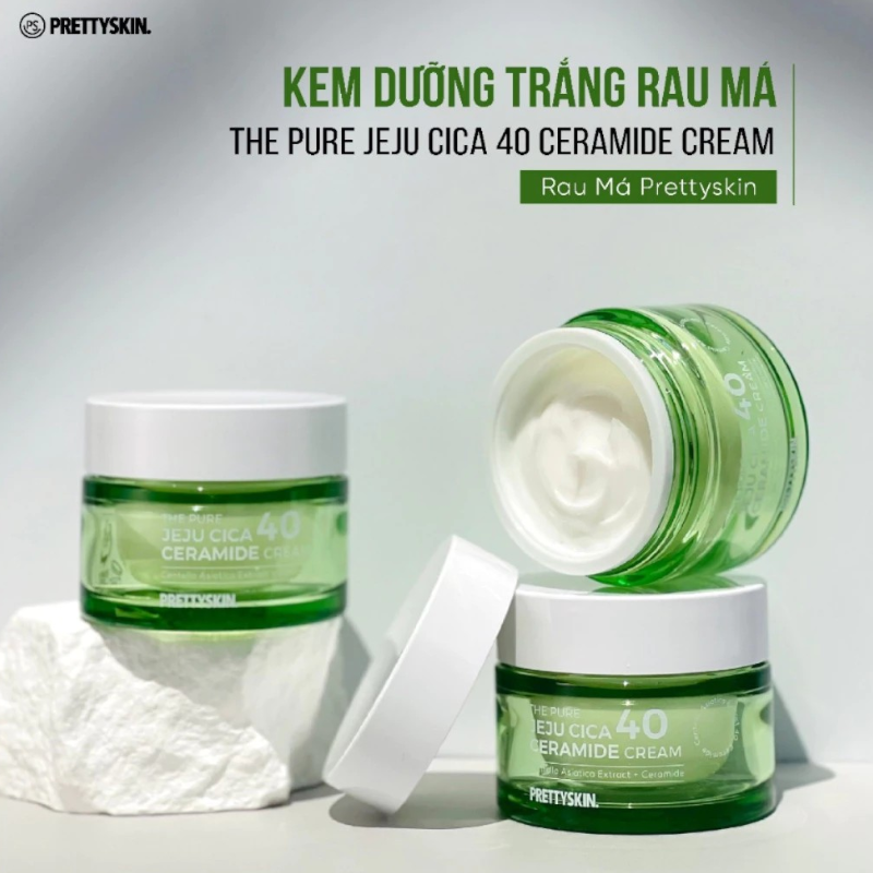 Kem Dưỡng Da Prettyskin The Pure Jeju Cica 40 Ceramide Cream 52ml