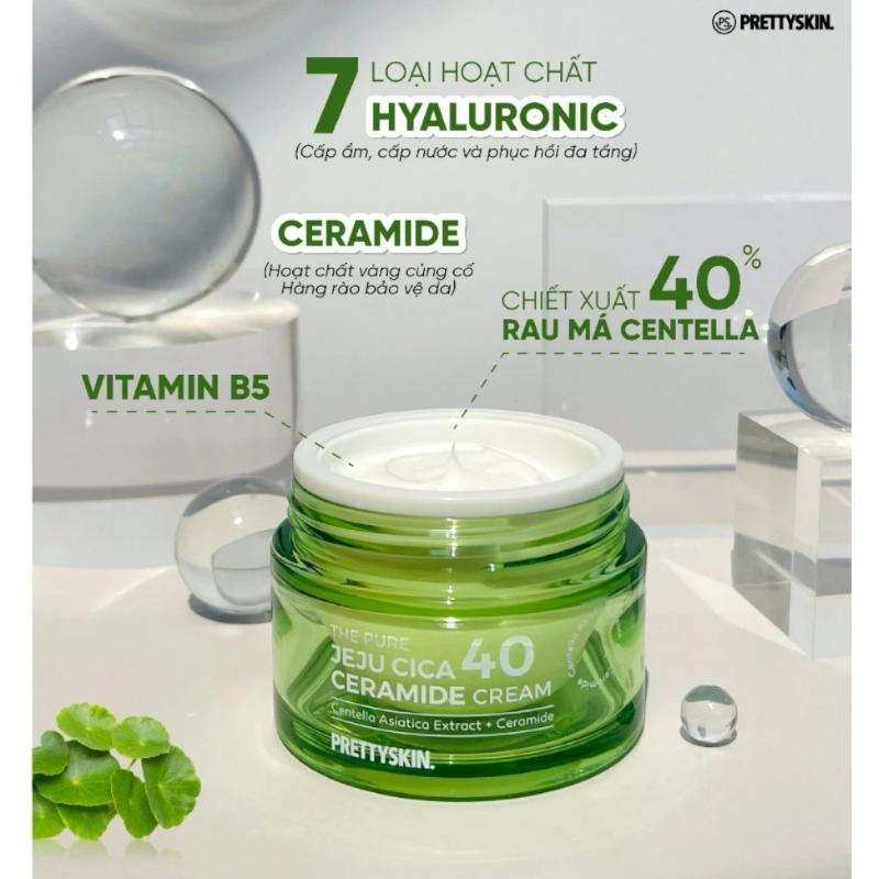 Các hoạt chất nổi bật như rau má, ceramide, vitamin B5 và hyaluronic