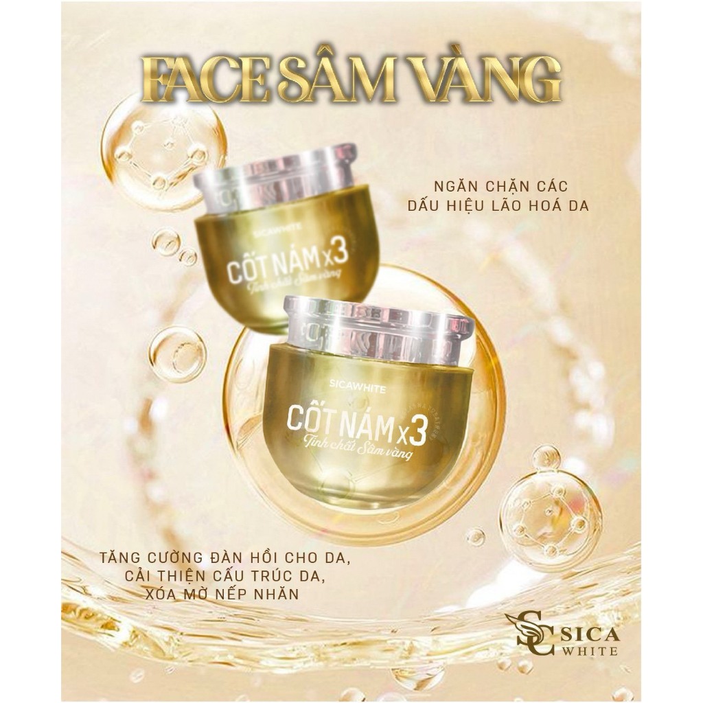 Kem Face Cốt Nám X3 Sica White Tinh Chất Sâm Vàng 30gr