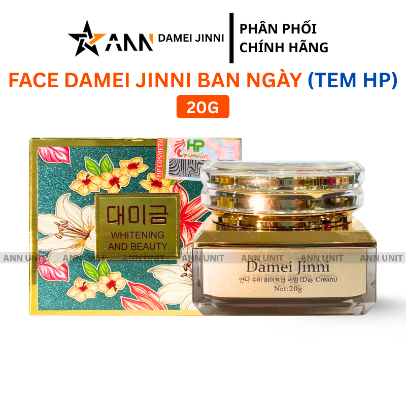 Hũ kem 20g và hộp sản phẩm tem HP bản ban ngày
