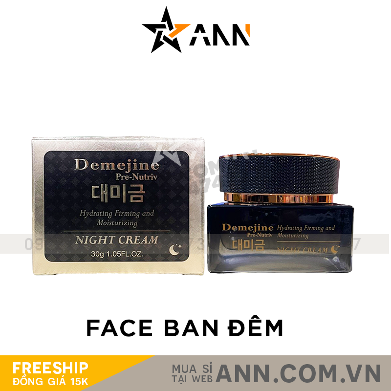 Hình hộp và hũ kem Demejine Pre-Nutriv Night Cream 30g