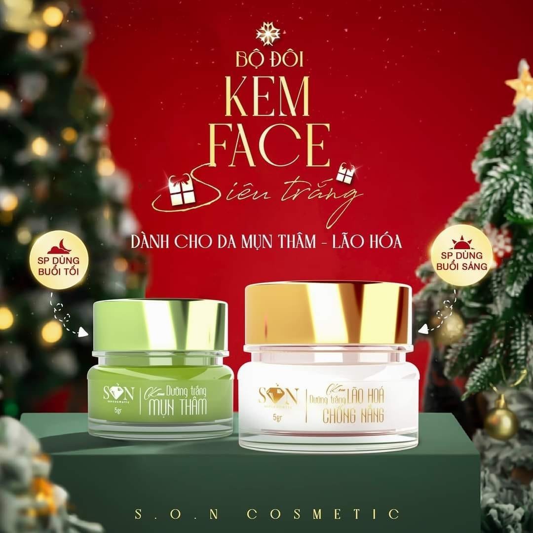 Kem Face SON Màu Xanh Dưỡng Trắng Mụn Thâm 5g