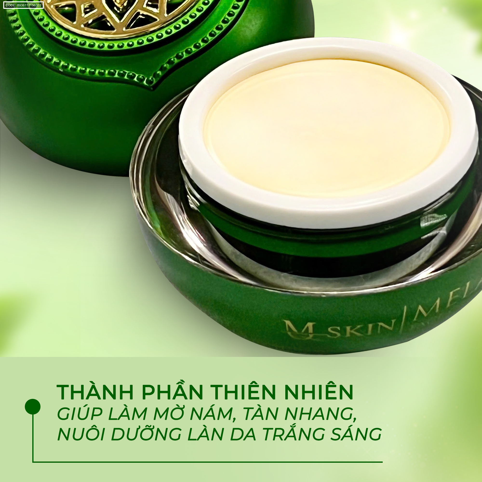 Hình ảnh sản phẩm kèm thông tin về thành phần thiên nhiên.