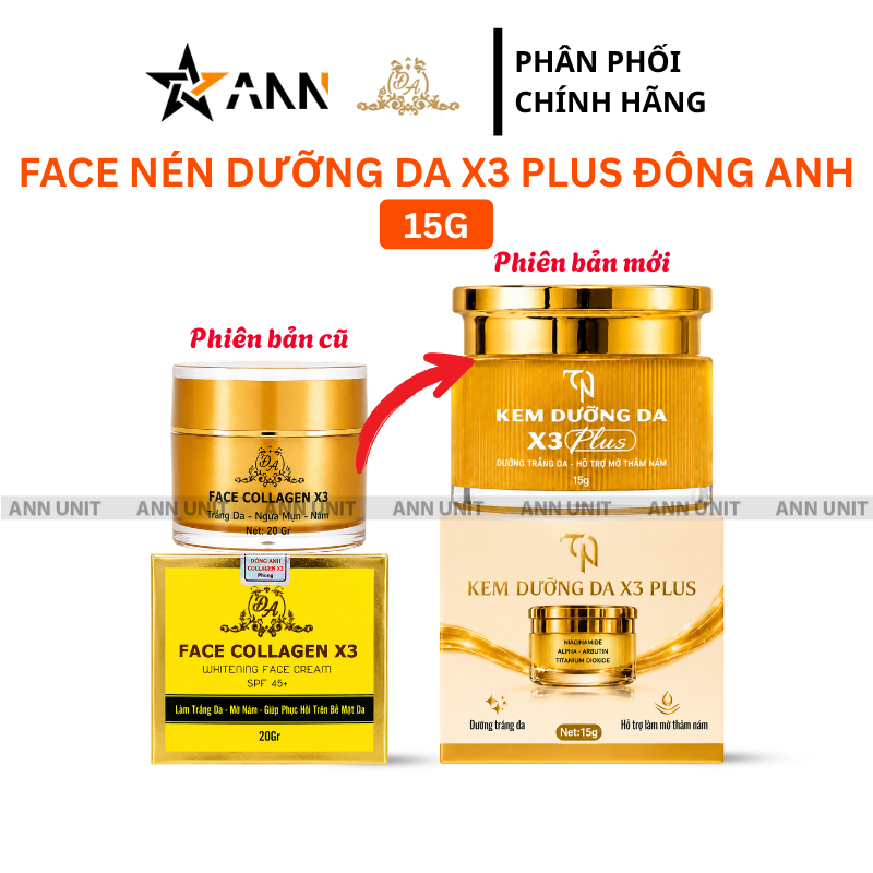 Kem Face Nén Collagen X3 Plus Đông Anh 15g Phiên Bản Mới
