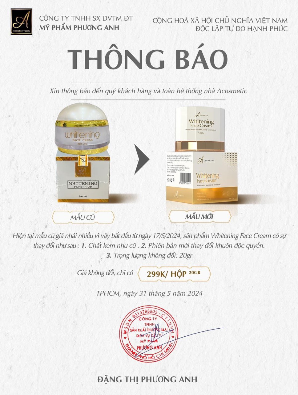 So sánh mẫu cũ và mẫu mới 20g