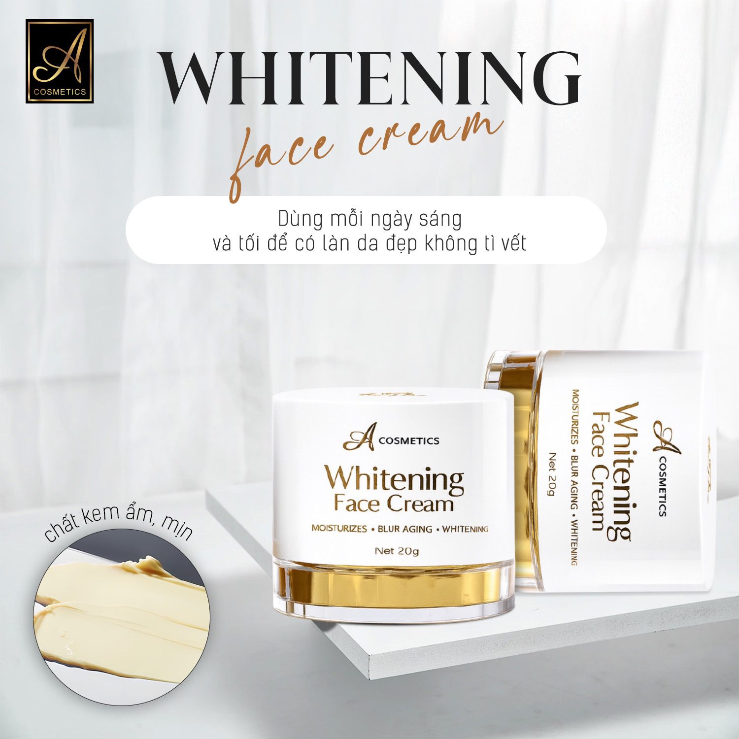 Kem Face Pháp A Cosmetics Whitening Face Cream 20g