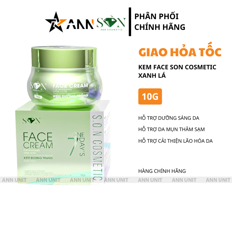Kem Face Son Cosmetic Màu Xanh 10g