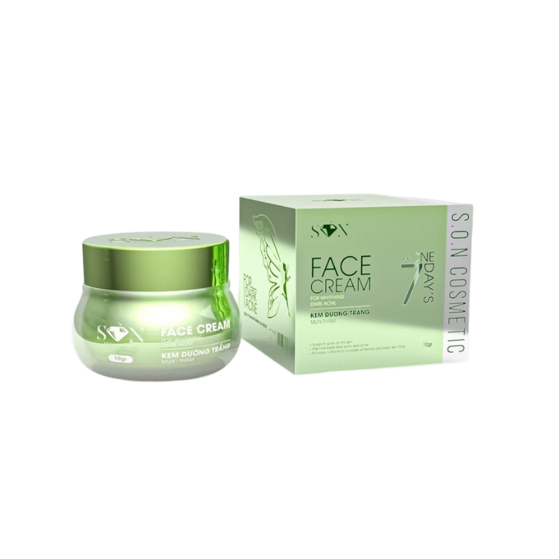 Khám phá Kem Face Son Cosmetic Màu Xanh Dưỡng Trắng Da Giảm Mụn Thâm thuộc nhóm Kem giảm mụn thâm