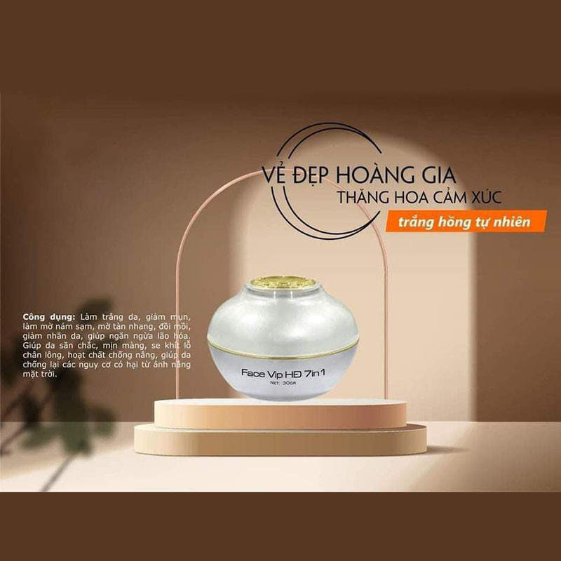 Kem Face Vip HD 7IN1 Huỳnh Đỗ 30g Kèm Serum Collagen