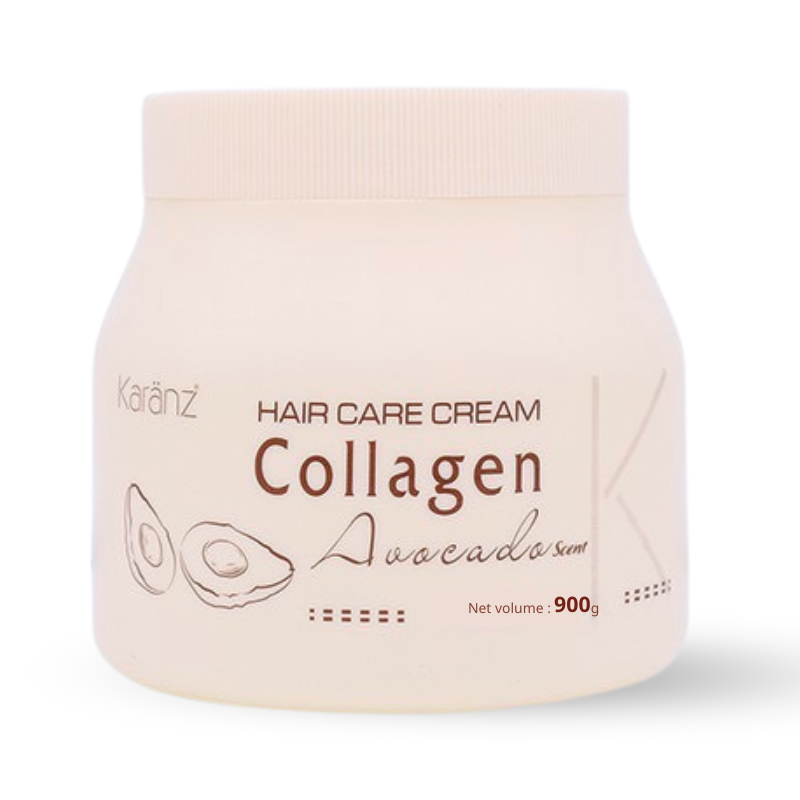 Mặt trước hũ kem màu sáng, ghi Collagen và avocado scent