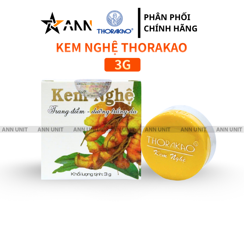 Hộp và hũ kem nghệ Thorakao, khối lượng tịnh 3g
