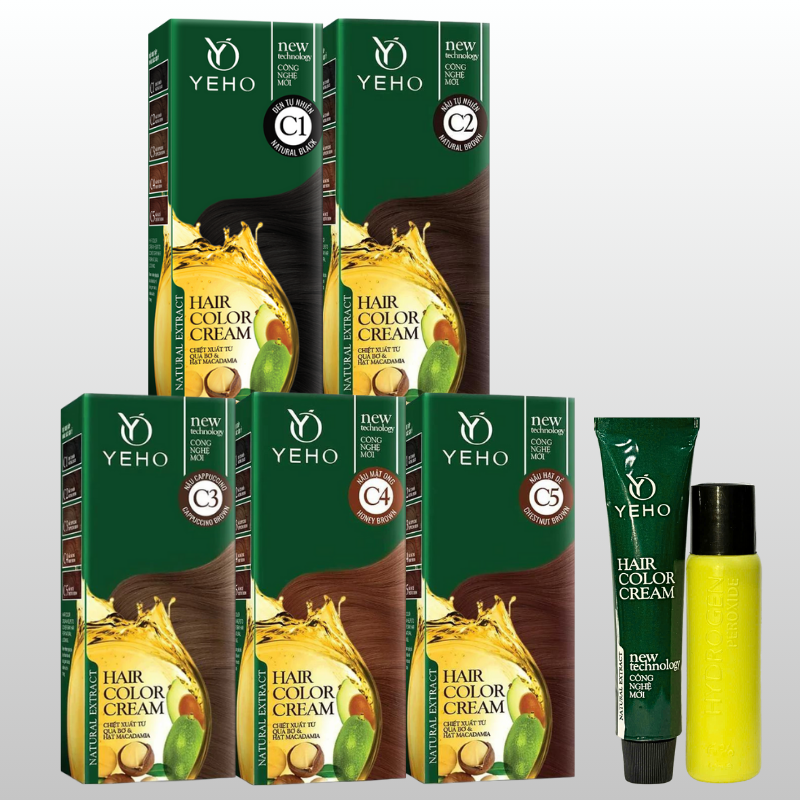 Các lựa chọn màu C1, C2, C3, C4, C5 của dòng nhuộm phủ bạc