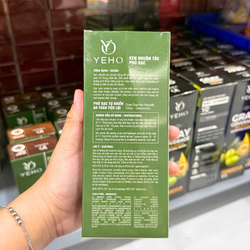 Mặt sau bao bì với thông tin cách dùng và lưu ý