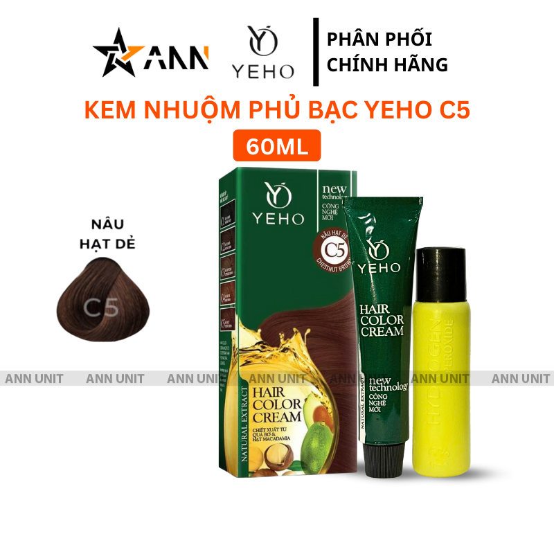 Hình ảnh bộ kem nhuộm Yeho C5 màu nâu hạt dẻ 60ml