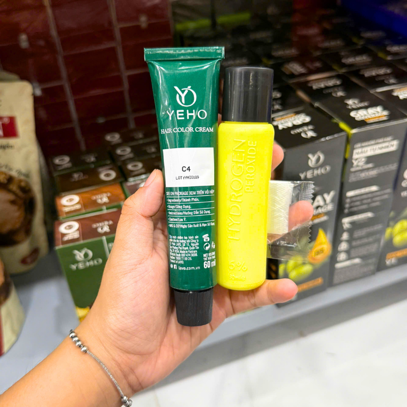 Kem Nhuộm Phủ Bạc Yeho C5 Màu Nâu Hạt Dẻ 60ml