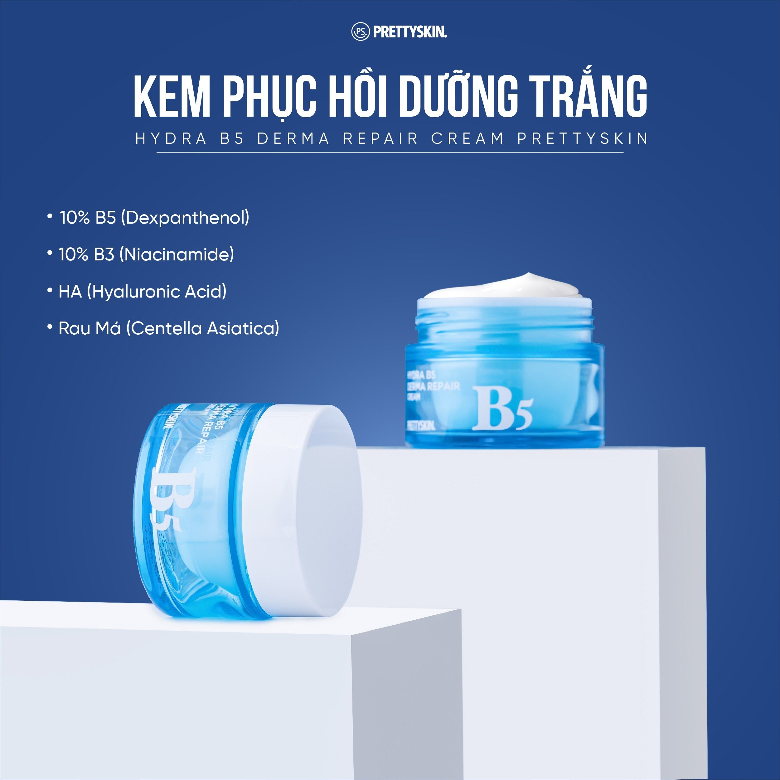 Kem Phục Hồi Dưỡng Ẩm Hydra B5 Derma Repair Cream PrettySkin 52ml