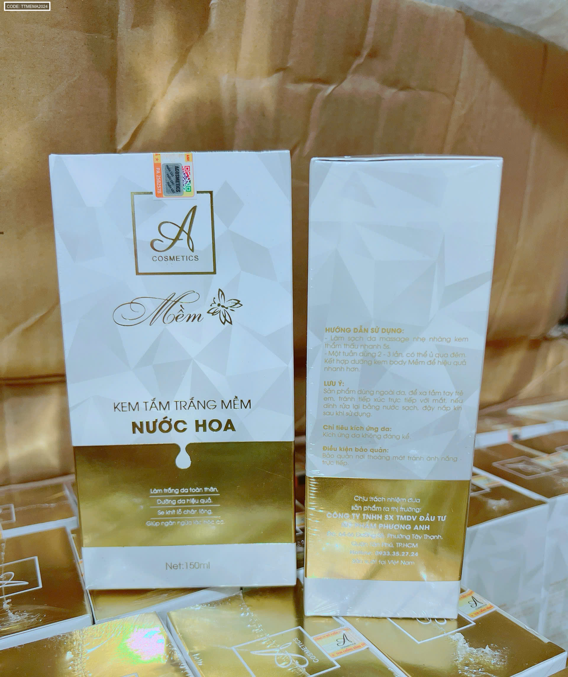 Kem Tắm Trắng Mềm Nước Hoa A Cosmetics 150ml Phiên Bản 2024
