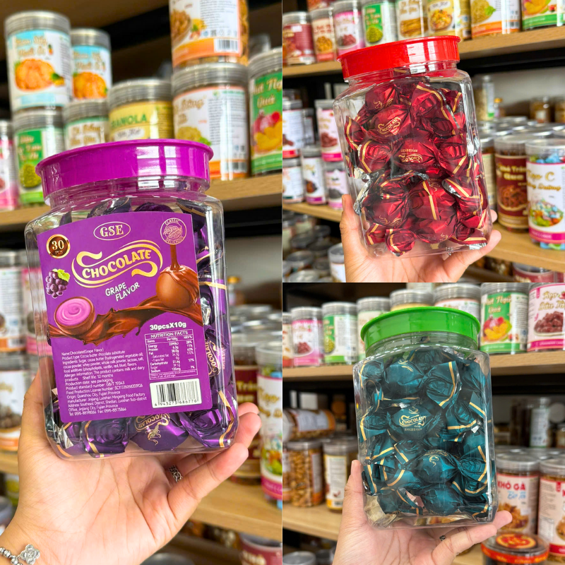 Kẹo Chocolate GSE vị dâu - nho hộp 30 cái x 10g