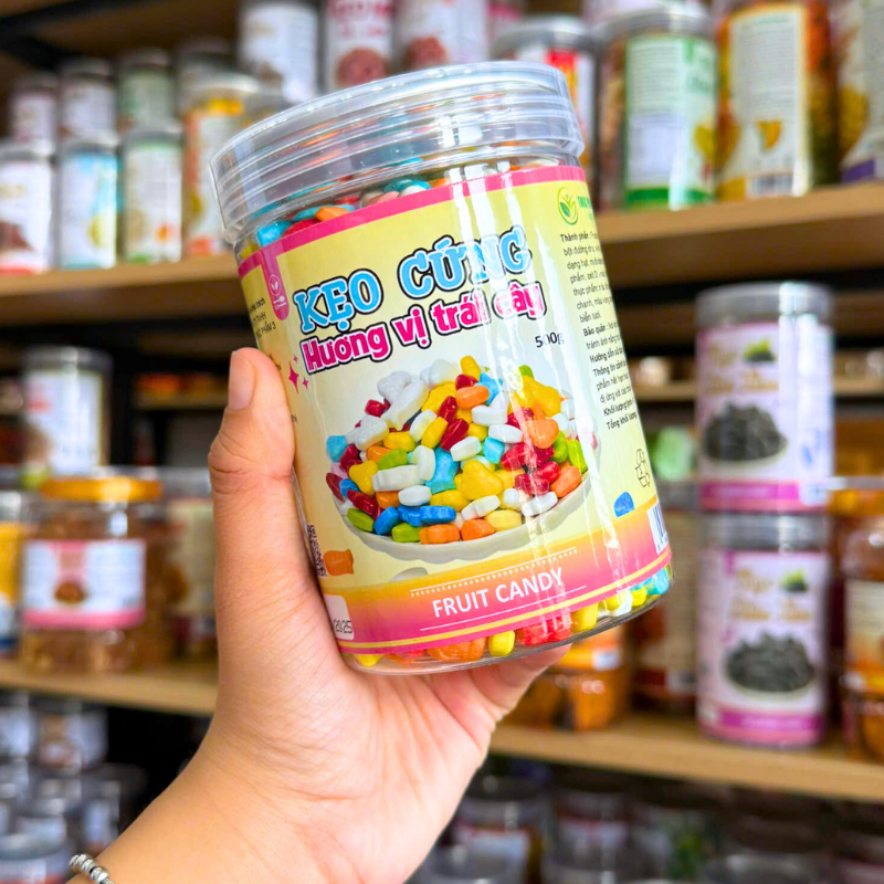 Kẹo Cứng Ngũ Sắc Hương Vị Trái Cây 500g Hộp Pet