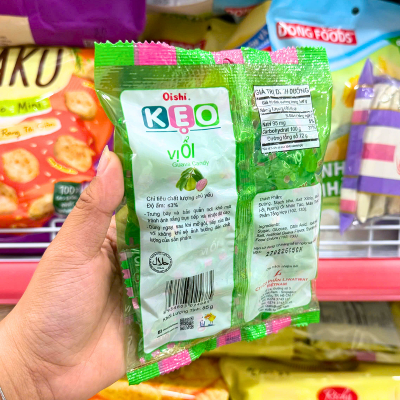 Thông tin thành phần in trên mặt sau bao bì
