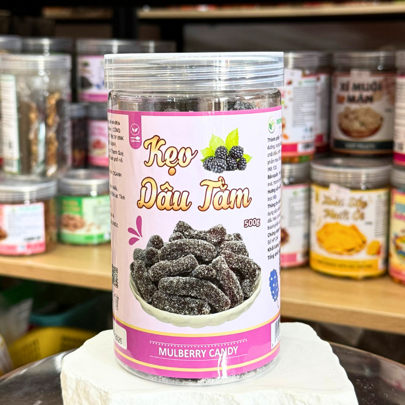 Mặt trước hộp với tên sản phẩm và khối lượng 500g