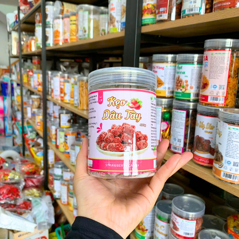 Mặt trước hộp với tên sản phẩm và quy cách 400g