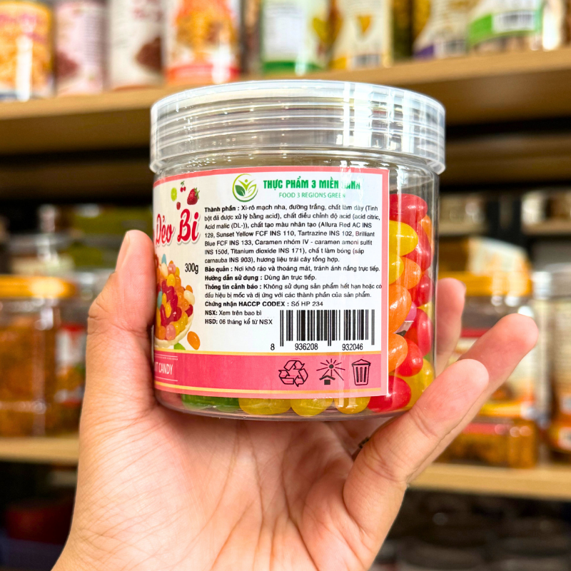Nhãn phụ thể hiện thành phần và thông tin sử dụng