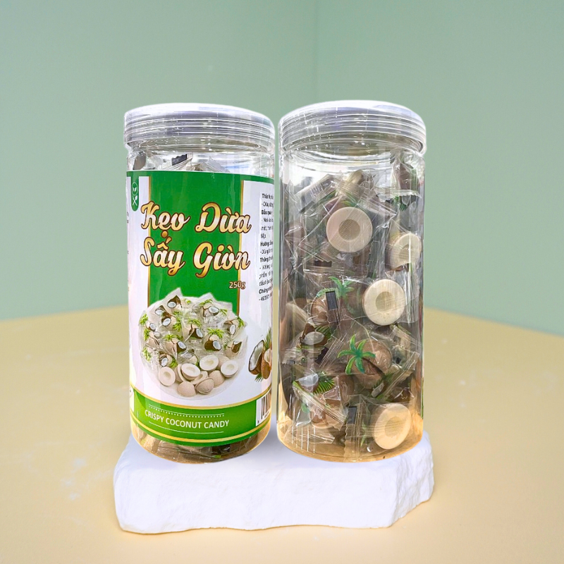 Kẹo Dừa Sấy Giòn 250g Hộp