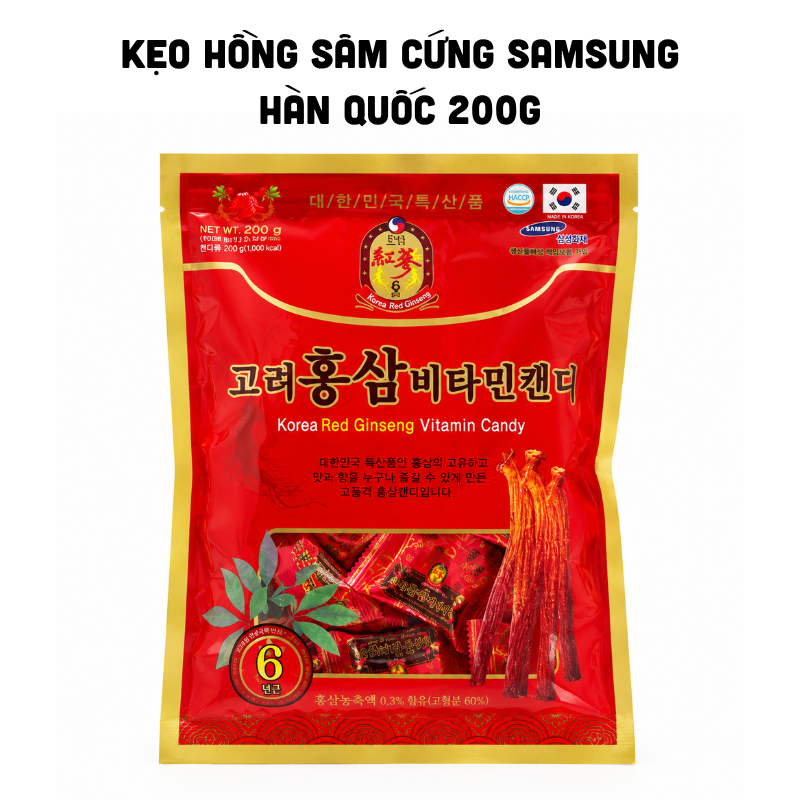 Kẹo Hồng Sâm Cứng Samsung Hàn Quốc 200g
