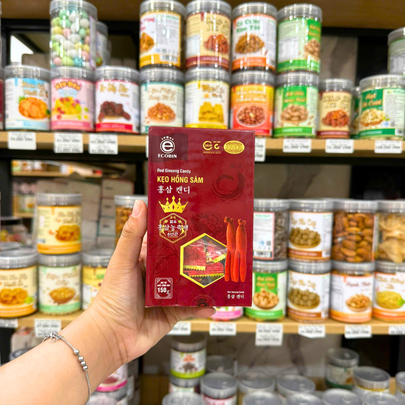 Kẹo Hồng Sâm Ecobin Hộp 150g