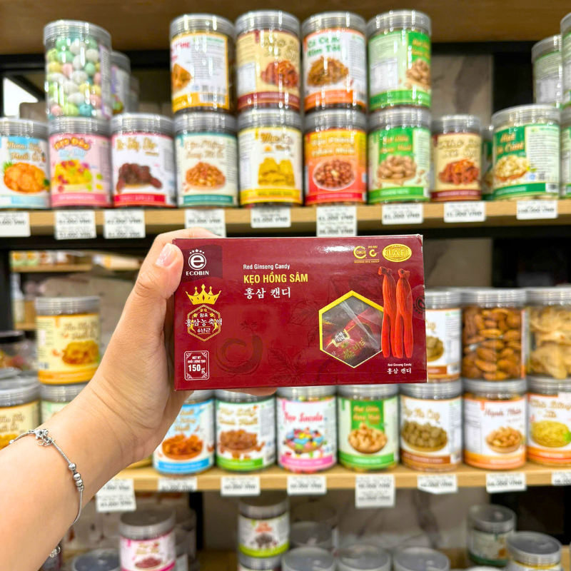 Kẹo Hồng Sâm Ecobin Hộp 150g