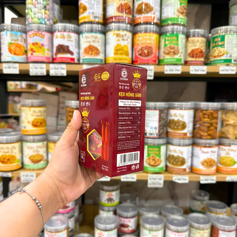 Kẹo Hồng Sâm Ecobin Hộp 150g