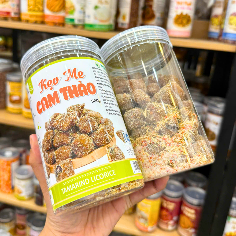 Kẹo Me Cam Thảo Hũ Pet 500g