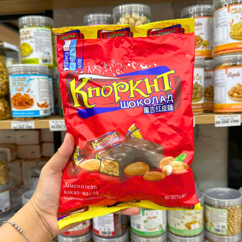 Kẹo Sô Cô La Đậu Phộng Kopknop 500g Túi Đỏ - Kẹo Socola Thơm Ngon phù hợp để tham khảo khi chọn Knopkht