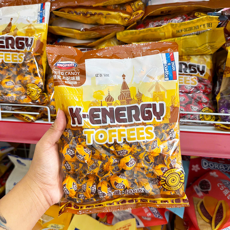 Kẹo Socola Knopkht K-Energy Toffees Bịch Vàng 408g